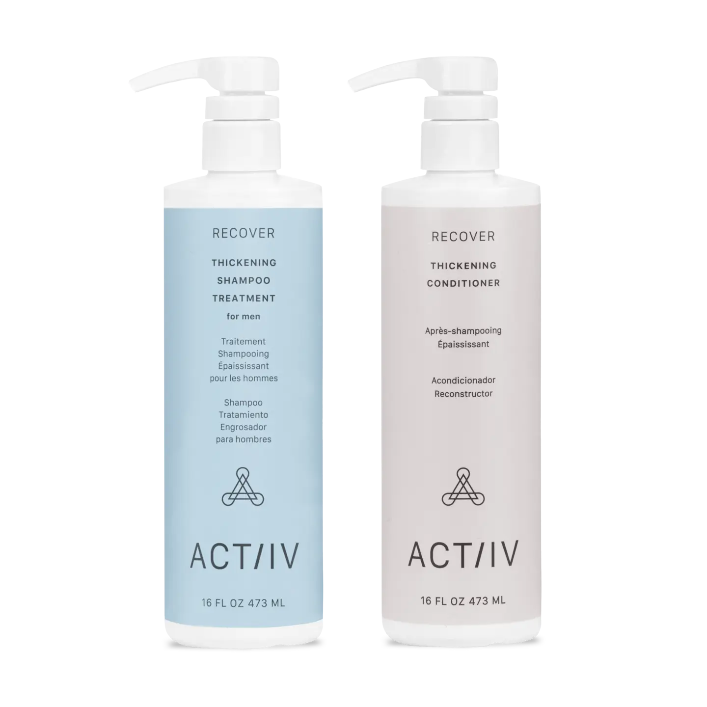 ACT/IV - Thickening Shampoo Treatment and conditioner bottles