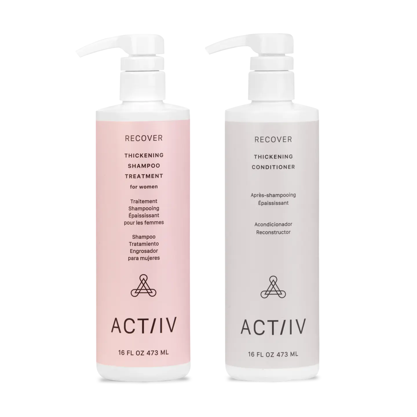 ACT/IV - Thickening Shampoo Treatment and conditioner bottles